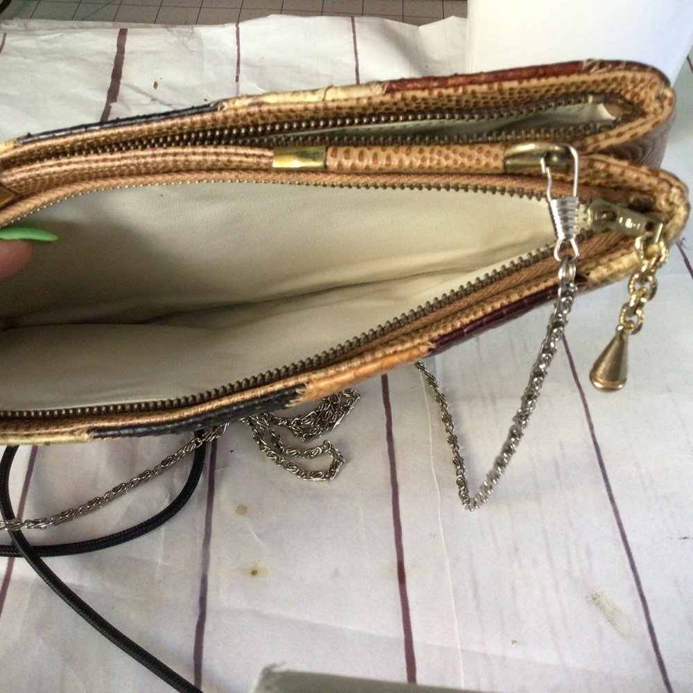 Vintage Retro Bass Supreme Multicolor Patchwork Leather Shoulder Bag Gold Tone - Picture 8 of 14